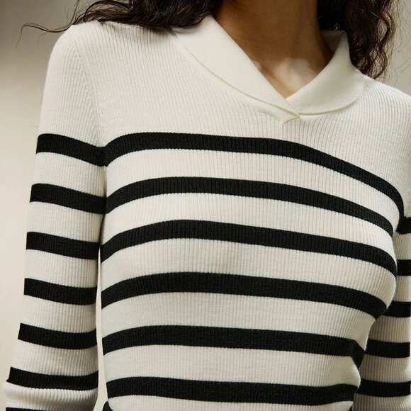 Lilysilk merino wool striped sweater XS - Picture 4 of 10